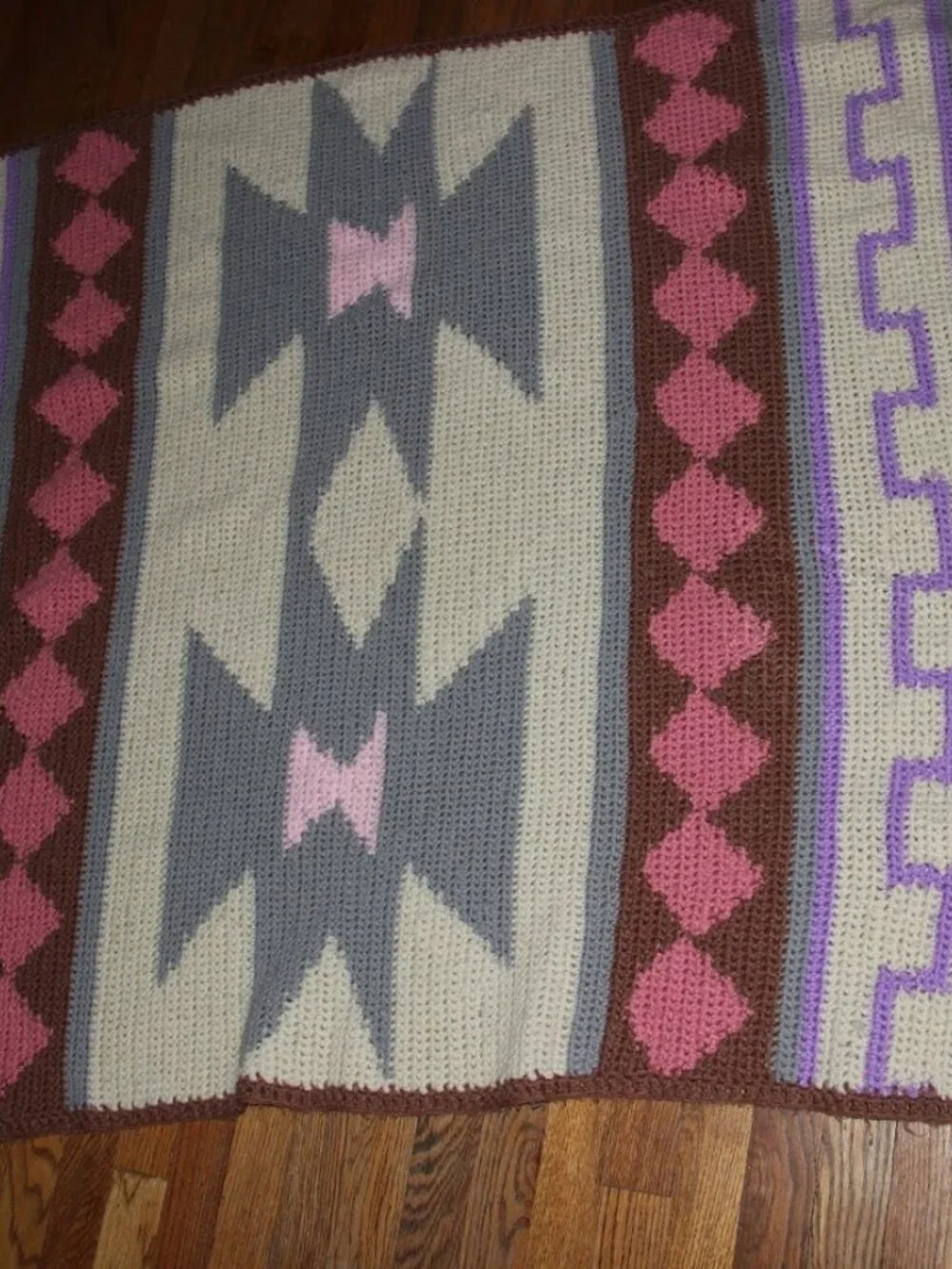Handmade Southwestern Western Crochet Afghan Blanket 50